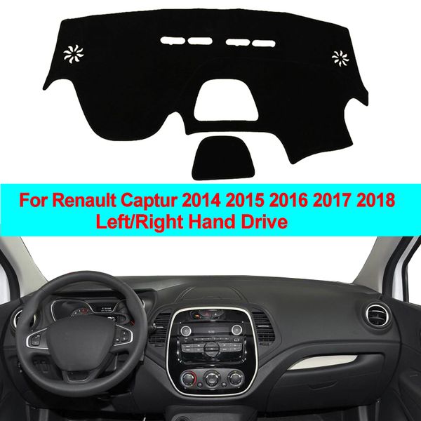 

2 layers car auto dashboard cover carpet cape dash mat dashboard pad anti-uv for captur 2014 2015 2016 2017 2018 lhd rhd