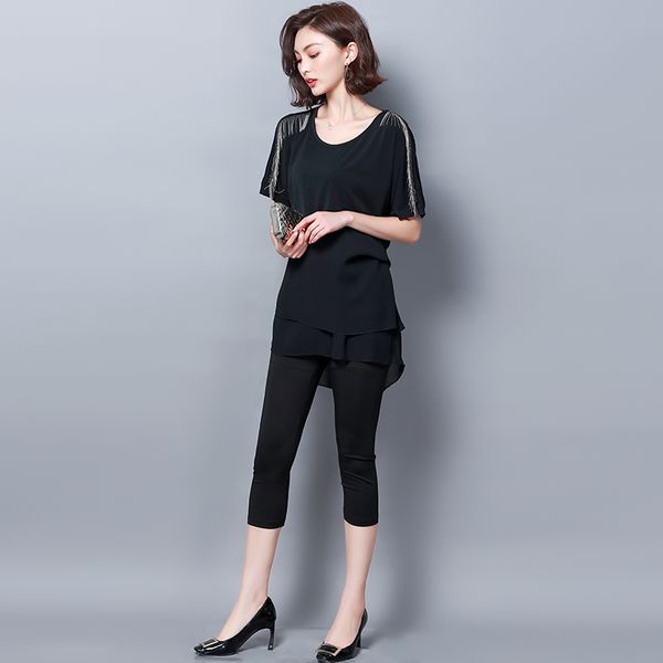 

black 2020 summer 2 two piece outfits tracksuits for women co-ord set plus size large and pants suits sportswear clothing, White