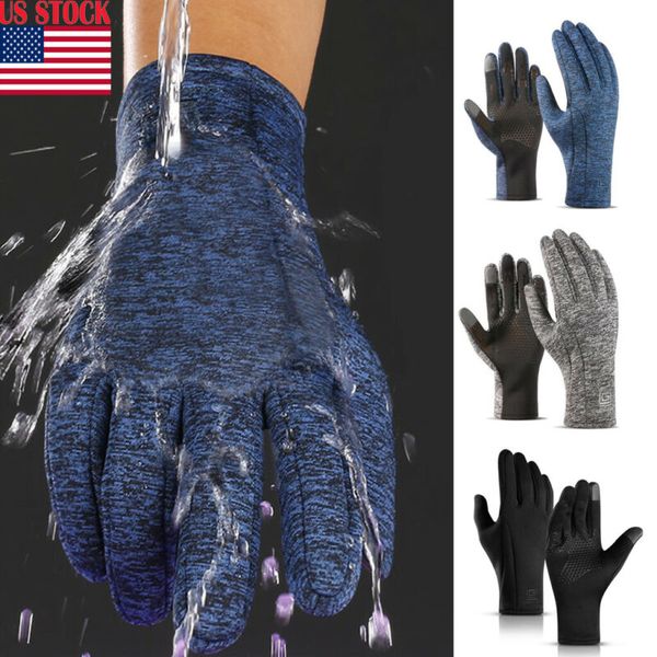

winter warm outdoor driving warm windproof waterproof men women gloves anti-slip thermal touch screen gloves, Black;gray
