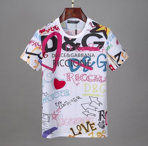 

Высокая версия женщин дизайнер t рубашка А1 Дольче Габбана алфавит печати футболки роскошь-корона граффити мужская рубашка поло
