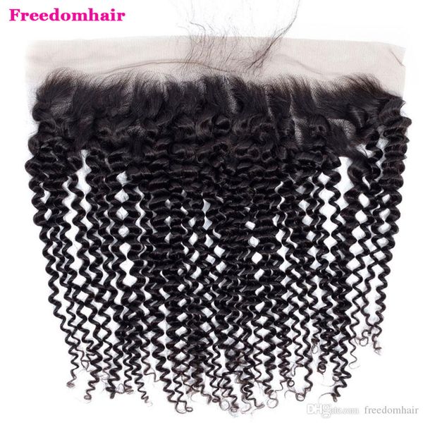 

предварительно щипковых бразильский kinky завитые фронтальная закрытие remy человеческих волос фронтальная 13x4 кружева фронтальная закрытие, Black