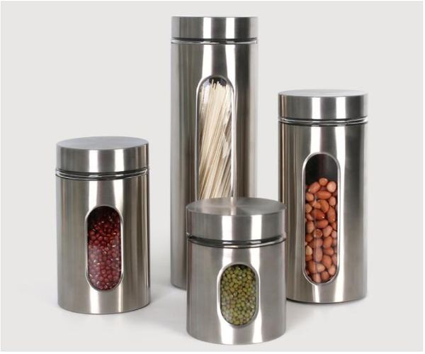 

kitchen stainless steel storage tanks visible glass sealed cans tea food storage bottles storage containers xzs 002