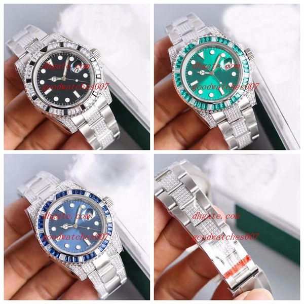 

Высокое качество KS Factory 2836 40x13mm 116610 Алмазный Супер светящаяся складной пряжкой из нержавеющей стали водонепроницаемыми Автоматическая Мужские часы Часы