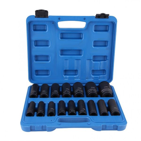 

hex bit 16pcs 1/2" inch drive air hex bit socket set repair tool kit 10mm-32mm automobile car repair tool
