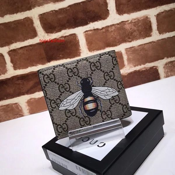 

2020 celebrity design letter embossing wallet bee tiger snake card pack cowhide leather man 451268 purse clutch