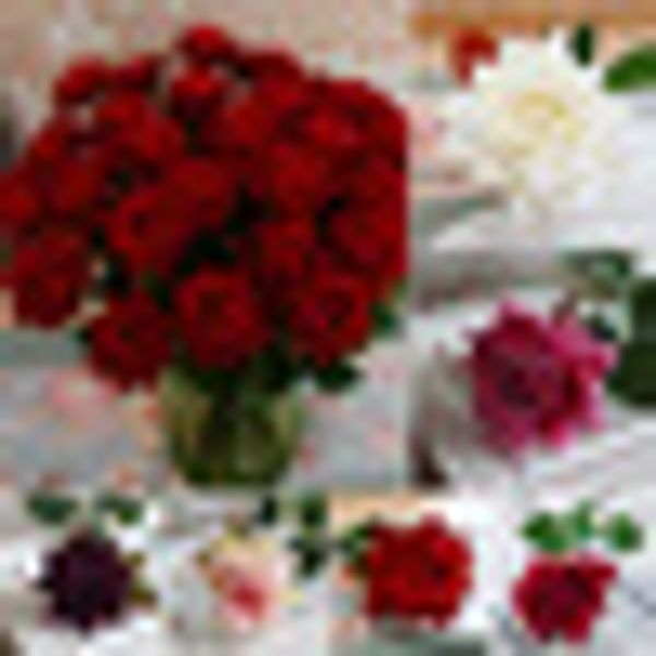 

fleece artificial fake rose flower silk flowers leaf home wedding decor bouquetÂ