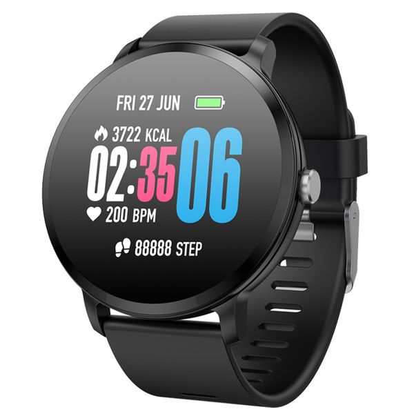 

v11 smart watch heart rate blood pressure vibration weather forecast men women tempered glass activity bracelet for android ios, Slivery;brown