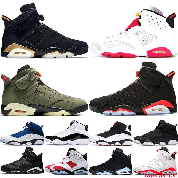 

stock 6s men basketball shoes hare 6 rings mens dmp black infrared medium olive bred concord 2020 trainers sports sneakers size 40-47