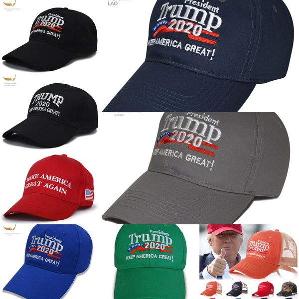 

440yh two styles embroidery cotton adjustable breathable hat trump 2020 keep america outdoor baseball cap great trump caps, Blue;gray