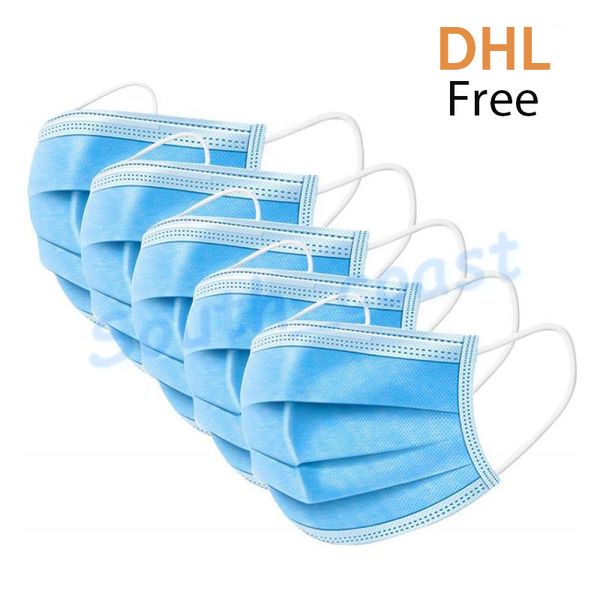 

3 слоя пылезащитные одноразовые маски для лица мягкая дышащая ушная раковина маска нетканый антипылевой вирус в наличии dhl бесплатная доста