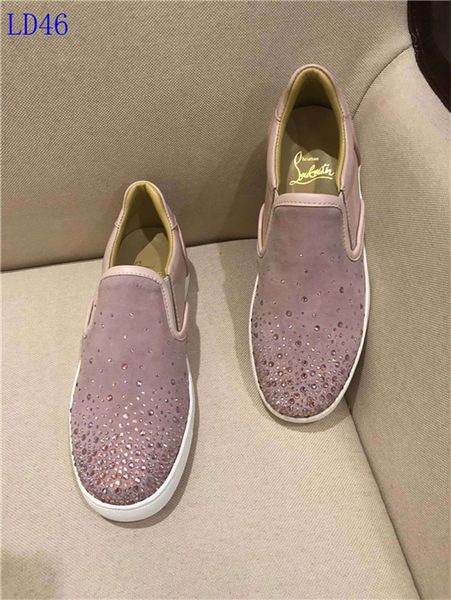 

a33 new christian luxury louboutin bottom red bottoms studded spikes brand cl mens casual shoes men women party lover sports sneakers, Black