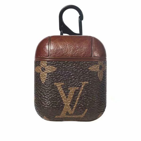 

PU Leather Airpods Cases Protective Cover With Hook Clasp Keychain Anti Lost Fashion Earphone Case Protector