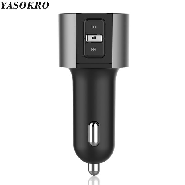 

yasokro wireless bluetooth handscar kit fm transmitter modulator car radio adapter mp3 player 3.4a dual usb charger