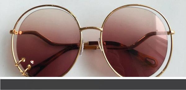 

2019 153s sunglasses gold frame women's round luxury the gradient lens design sunglasses popular protection with original b, White;black