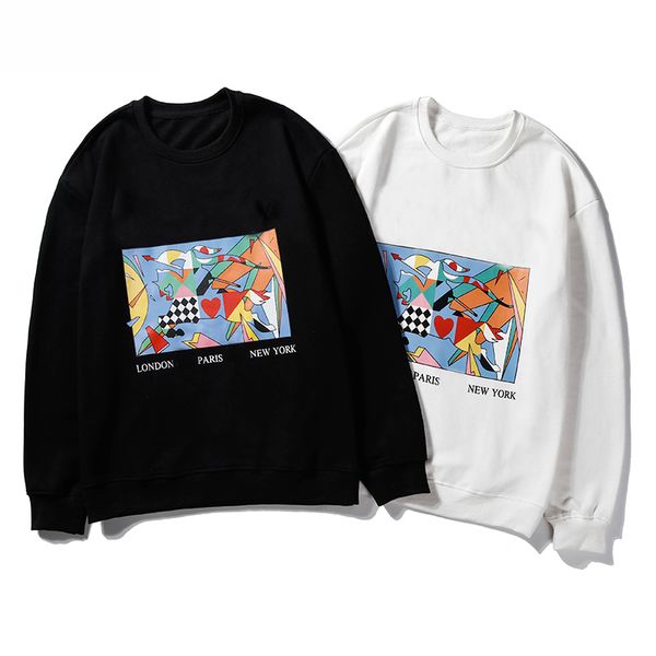 

designer men women hoody brand long sleeves without hat luxury design black and white pure color middle