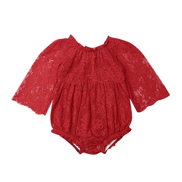 

cute lace floral princess baby girls bodysuits jumpsuits overalls newborn infant fashion long sleeve summer fall clothes 0-2y, Blue