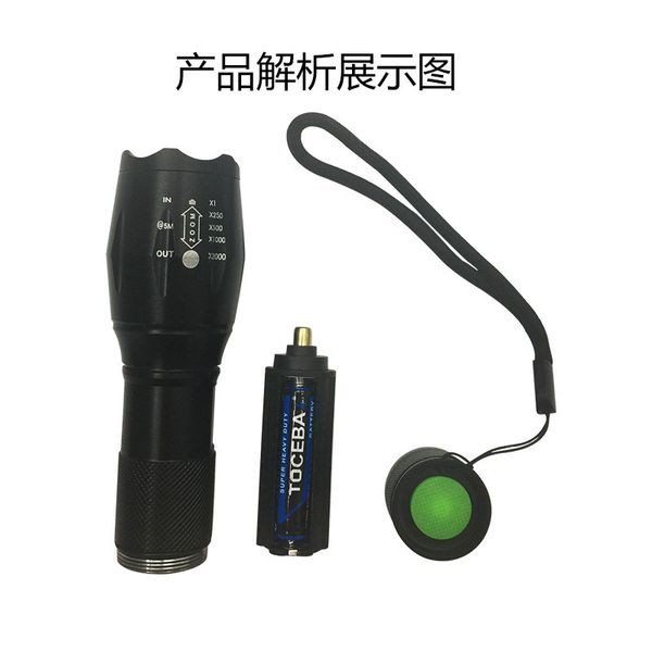 

led light flashlight t6 charge lighting torch aluminium alloy zoom light flashlight