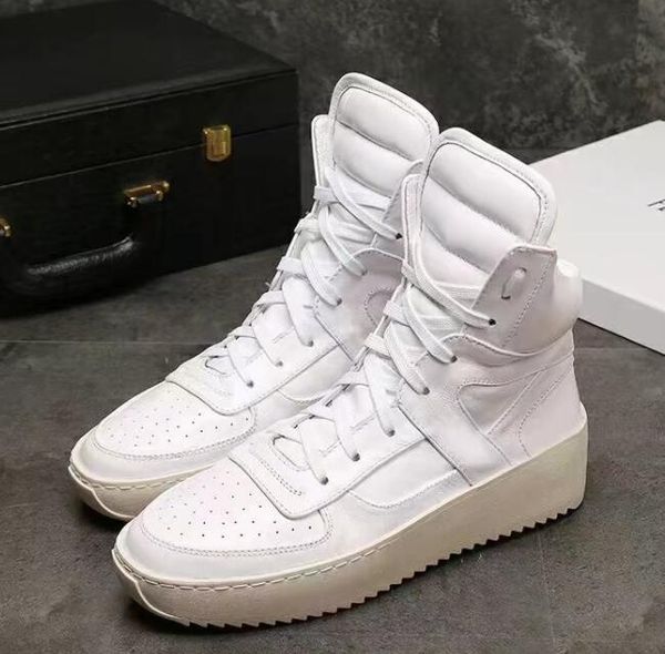 

2020 fear of god shoes sneaker with canvas insets fog boots platform mens fashion leather shoes size 38-46 r01, Black