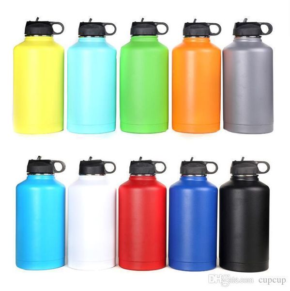 

64oz sports outdoor water bottle large capacity double wall stainless steel tumbler vacuum travel thermos cup mug flask kettle ljja2921