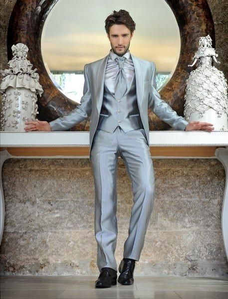 

fashion satin groom tuxedos shawl lapel groomsmen mens wedding dress handsome man jacket blazer 3 piece suit(jacket+pants+vest+tie) 931, Black;gray