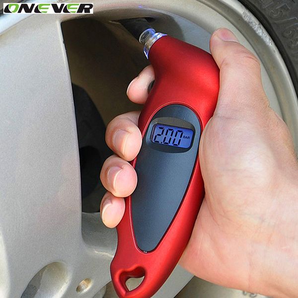 

onever car motorcycle bike mini digital tire gauge tire diagnostic lcd display universal car digital pressure tool gauge
