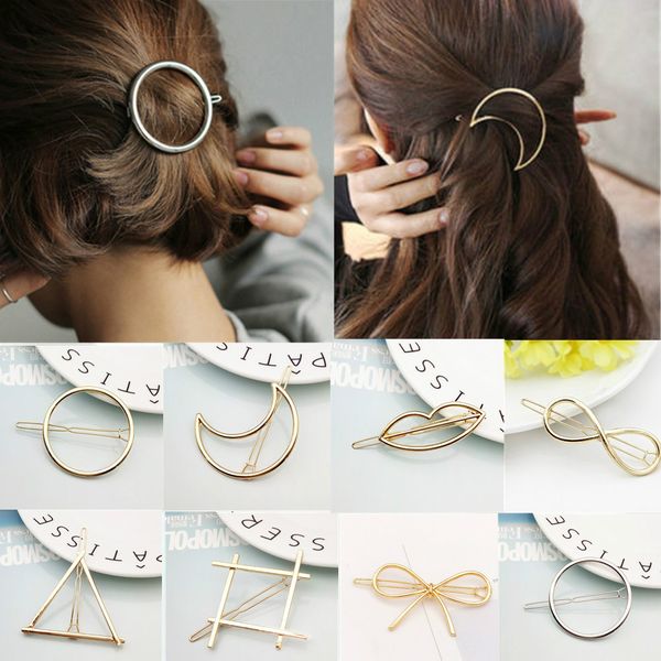 

2019 fashion hair clip for women elegant design triangular moon lip round barrette stick hairpin hair pins head accessories #01