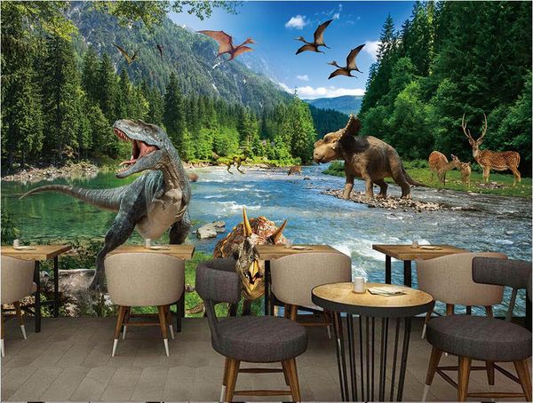 

wdbh 3d wallpaper custom p through the time and space dinosaur jurassic living room home decor 3d wall murals wallpaper for walls 3 d