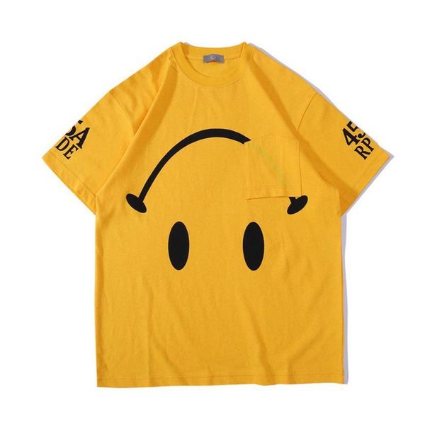 

germany street tide drew house men designer t shirt trend reversal in smiley tee loose washing to do the old women streetwear 20ss luxury, White;black