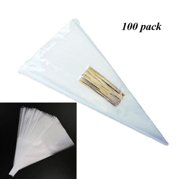 

100pcs/pack diy wedding candy bag transparent bakery cookie candy bag flower packaging gift wrapping