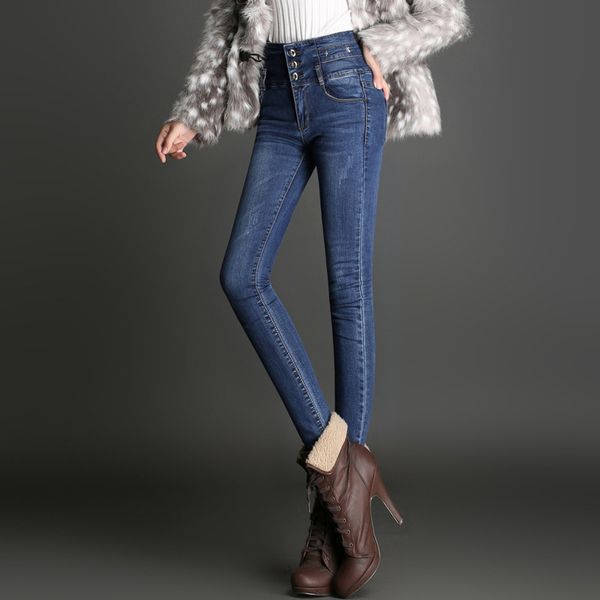 

spring 2018 high waist jeans woman stretch casual denim pants blue jeans feminino