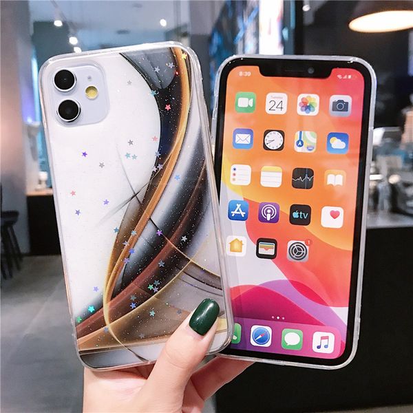 

glitter bling stars colorful phone case for iphone 11 pro max x xr xs max soft tpu back cover for iphone 6 6s 7 8 plus