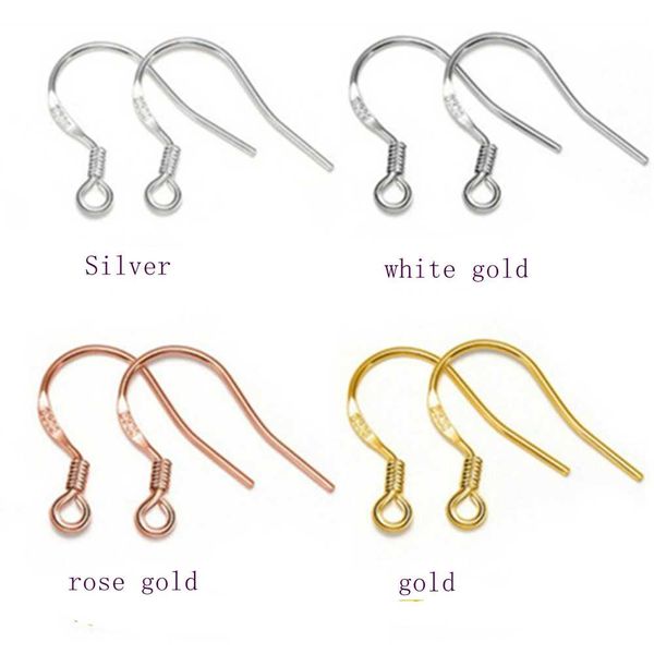 

wholesale s925 pure silver hook accessories earrings jewelry gold-plated handmade diy pure silver findings ps8a001