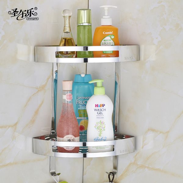 

single-tier two-tier three-tier rack bathroom 304 stainless steel corner frame simple toilet storage rack hollow basket