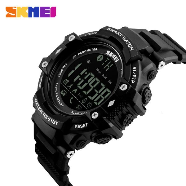 

new skmei smart watch men outdoor sport watches pedometer calorie bluetooth fitness tracker 50m waterproof wristwatches 1226, Slivery;brown