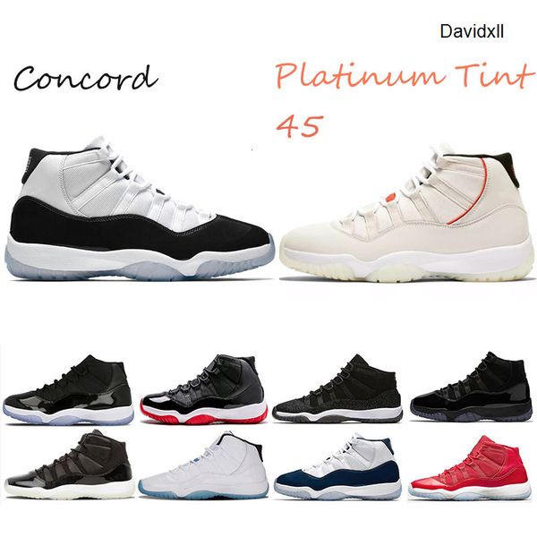 

new arrival platinum tint gym red midnight navy gamma blue basketball shoes 11s bred space jam concords nakeskin jordan retros