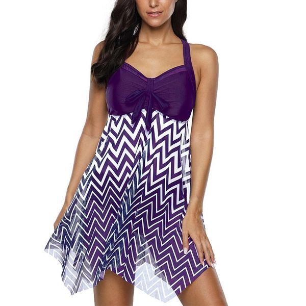 

женщины пляж платье плюс размер печати tankini swim mesh лоскутная swimdress купальники купальники пляжная бассейн платье купальный костюм, Blue;gray