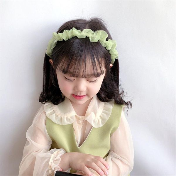 

children girl kids cute hairbands headbands solid sweet simple yarn princess fashion head wear accessories-swd-w19, Slivery;white