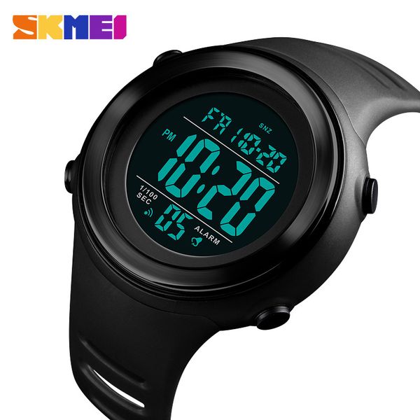 

new skmei fashion simple sport watch men alarm clock led display 5bar waterproof backlight digital watch relogio masculino, Slivery;brown