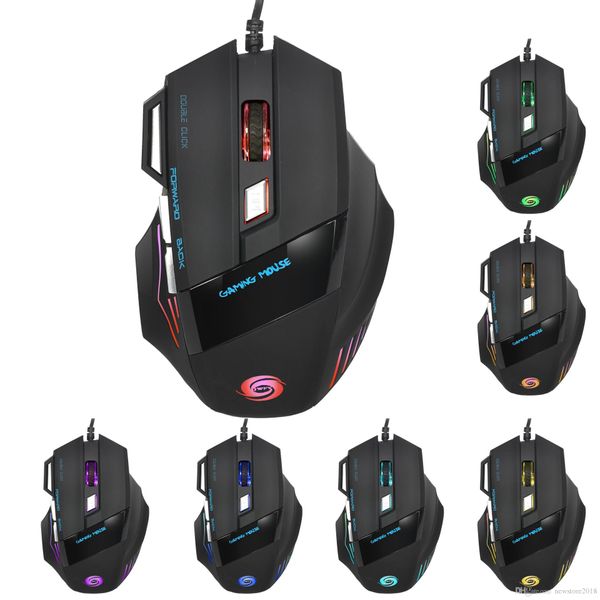 

n factory price gift hxsj 5500 dpi 7 buttons led optical usb wired gaming mouse mice for pc lapwired gaming mouse u387