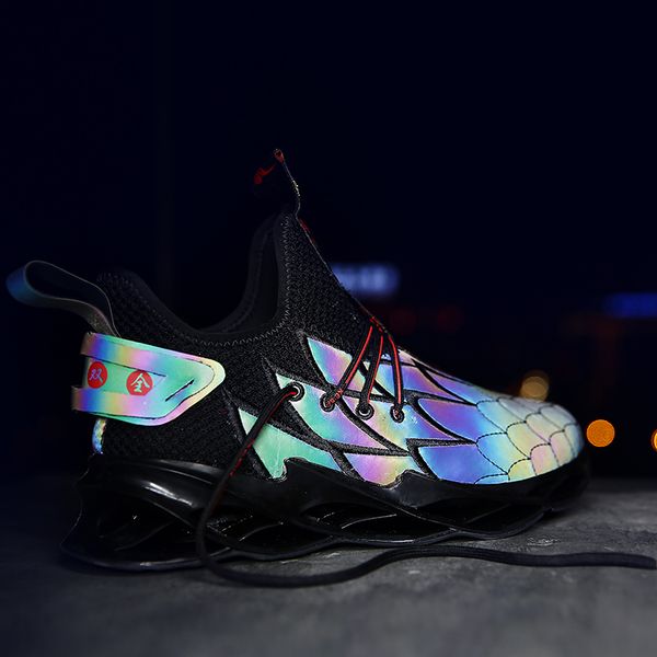 

men's casual shoes outdoor weave tide shoes cushion sport training breathable men sneakers hard-wearing blade sneakers, Black
