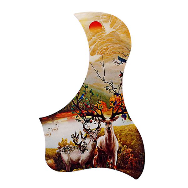 

elk pattern acoustic guitar pickguard self-adhesive (light brown