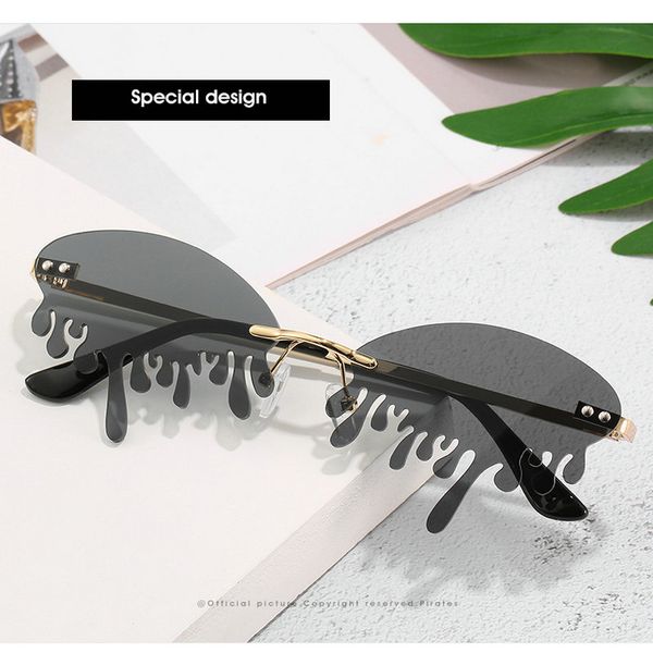 

red stage catwalk tears sunglasses kachawoo funny sunglasses women fashion gold red vintage sun glasses for men rimless candy color 964db ae