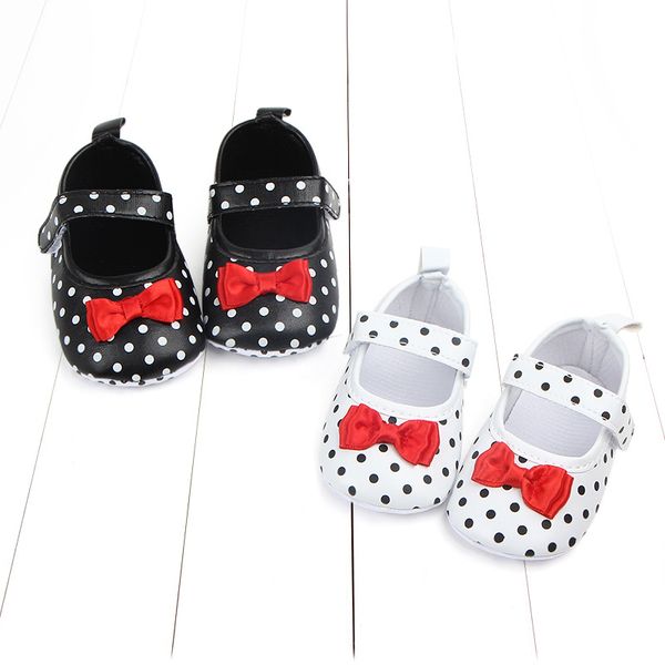 

Autumn/Spring Baby Shoes Cute Polka Dot Bow Girls Princess PU Leather Prewalker Soft Toddler Casual Shoes For 1 Year Old