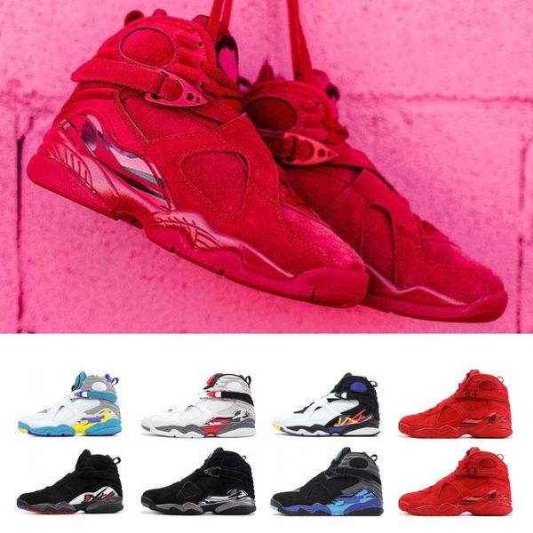 

2019 3m reflective bugs bunny 8 8s mens basketball shoes valentines day aqua white black chrome 3peat playoff trainer sports sneaker