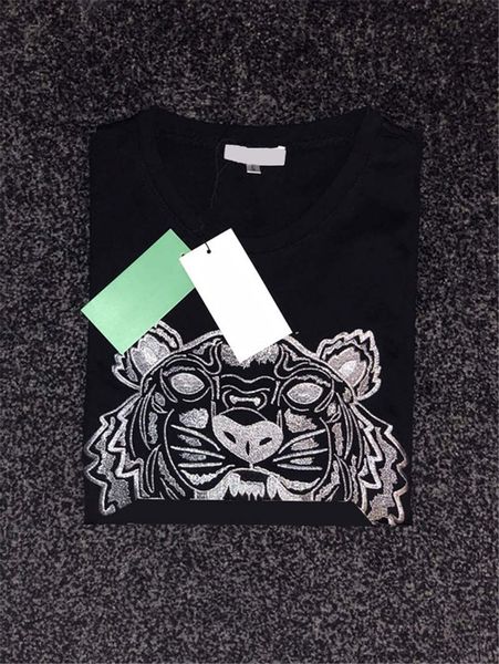 

summer t shirts for men tiger head with letter embroidery t shirt mens clothing short sleeve tshirt women tees s-2xl3, White;black