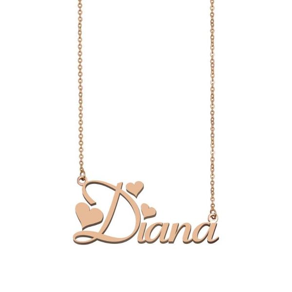 

diana name necklace , custom name necklace for women girls friends birthday wedding christmas mother days gift, Silver