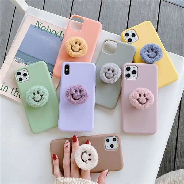 

3d cartoonkorean плюшевые smiley мягкий чехол для телефона iphone x xr xs 11 pro max 6 7 8 плюс держатель чехол для samsung s8 s9 s10 20