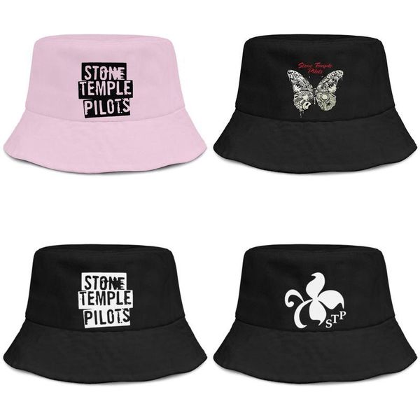 

stone temple pilots band logo men fisherman bucket sun hat cool design team original suncap rock logos butterfly star vintage stp, Blue;gray