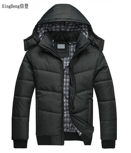 

xingdeng cotton parkas male casual jacket hooded thermal down men fashion warm winter hoodies windbreaker warm coat plus 4xl, Black;brown