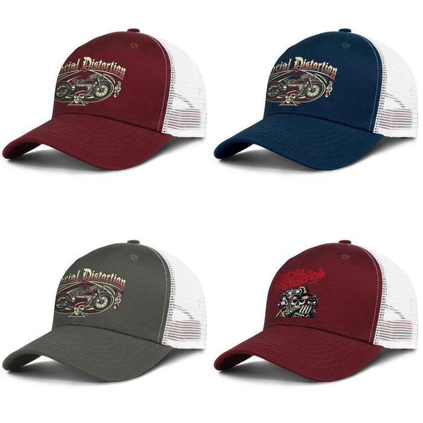 

social distortion for men and women adjustable trucker meshcap fitted sports team unique baseballhats ball chain tour 1990 logo est, Blue;gray